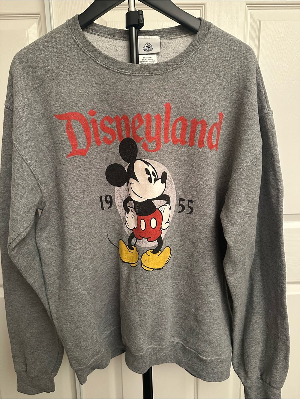 Vintage Disney Grey Crewneck Sweatshirt with Mickey Graphic